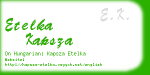 etelka kapsza business card